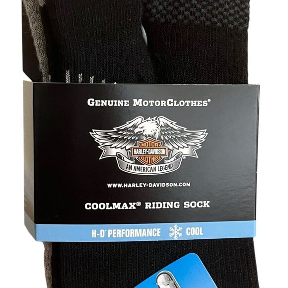 Harley-Davidson Black Coolmax Riding Socks, Size L, NWT - Picture 3 of 6